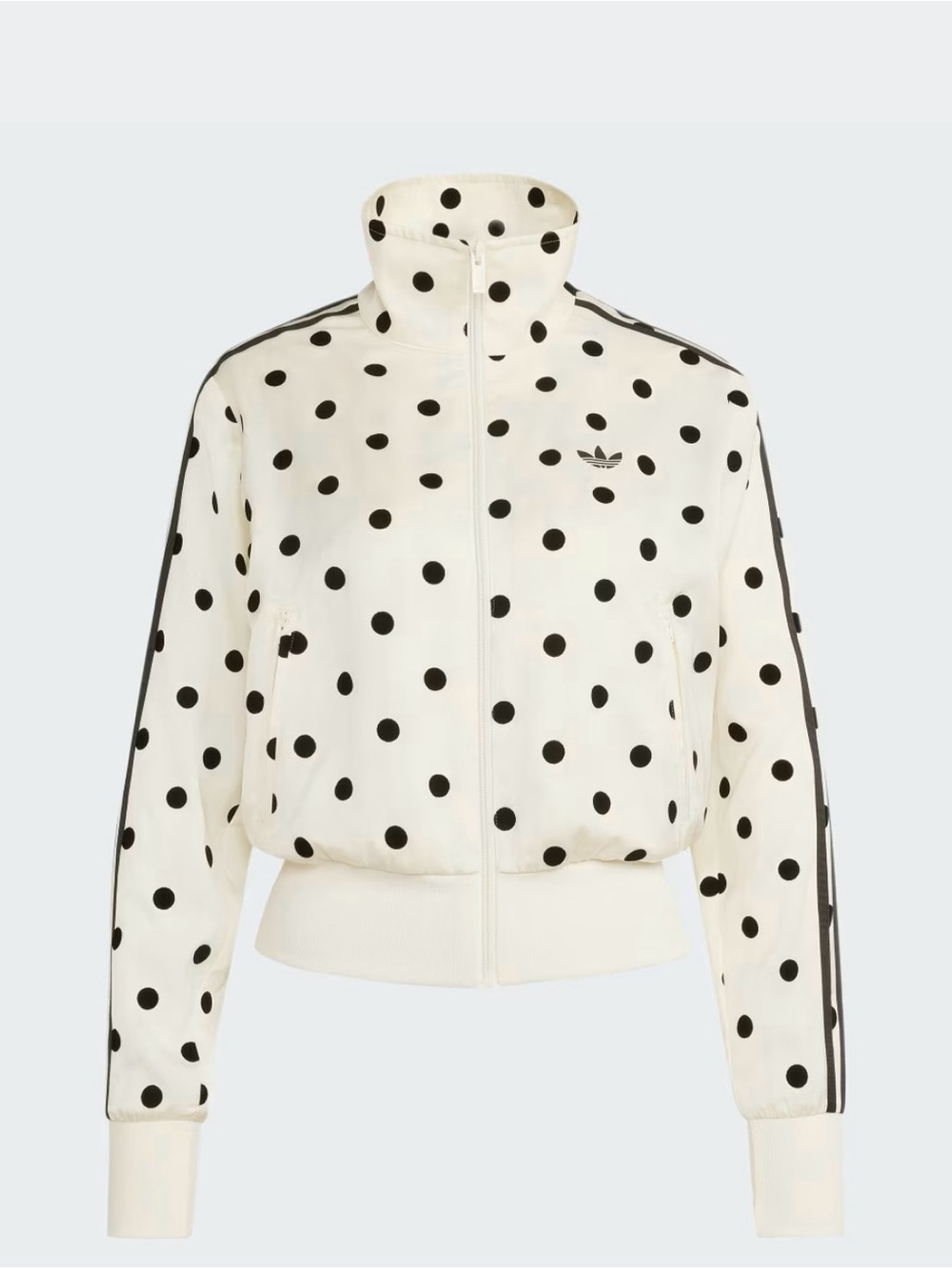 adidas Originals Cream track bomber  Jacket with Black Polka Dots